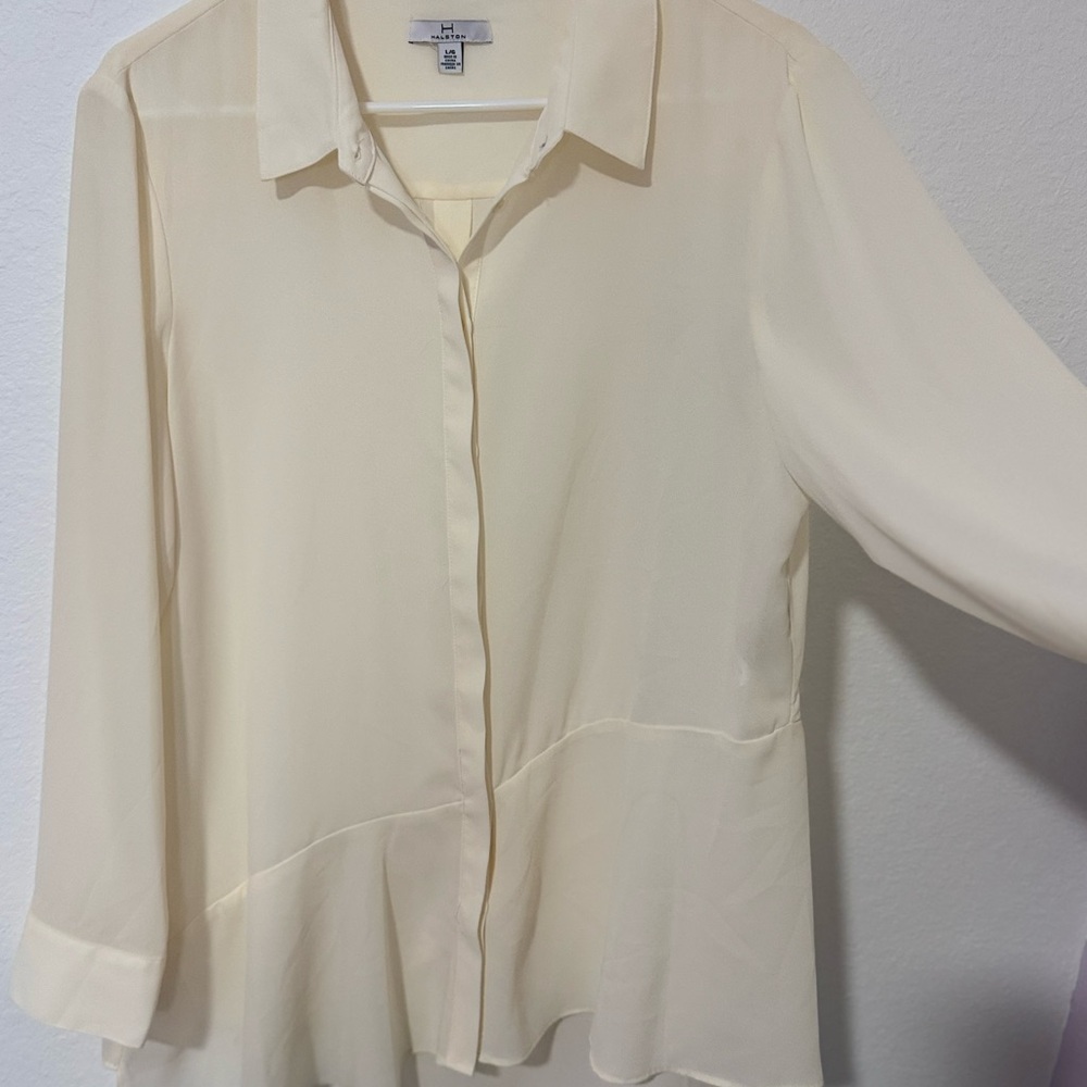 Cream Button-Up Blouse